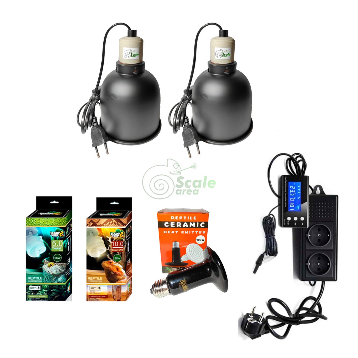 Kit Iluminación DÍA/NOCHE profesional para reptiles – Control total 24h