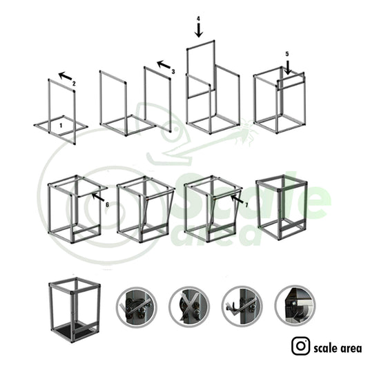Terrario para camaleón de malla negro